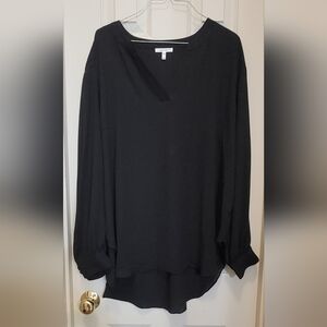 Black Sheer 2X Blouse by Maurices